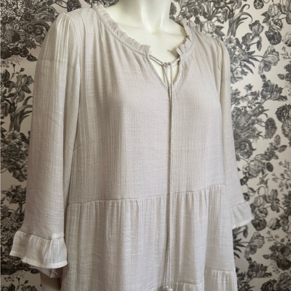 NAÏF Three-Tier Ivory Rayon Babydoll Prairie Dress Women’s Size Large NWT - Picture 11 of 17